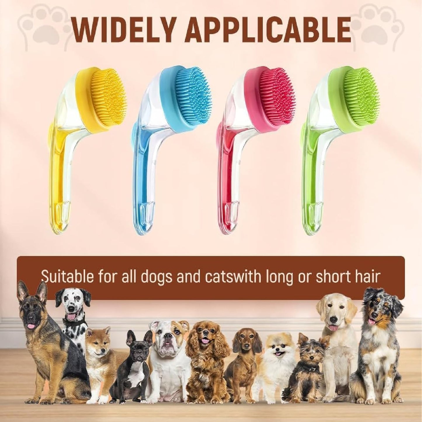 Transform Bath Time into a Spa Experience with the 2-in-1 Dog Bath Brush and Soap Dispenser - Perfect for All Breeds!