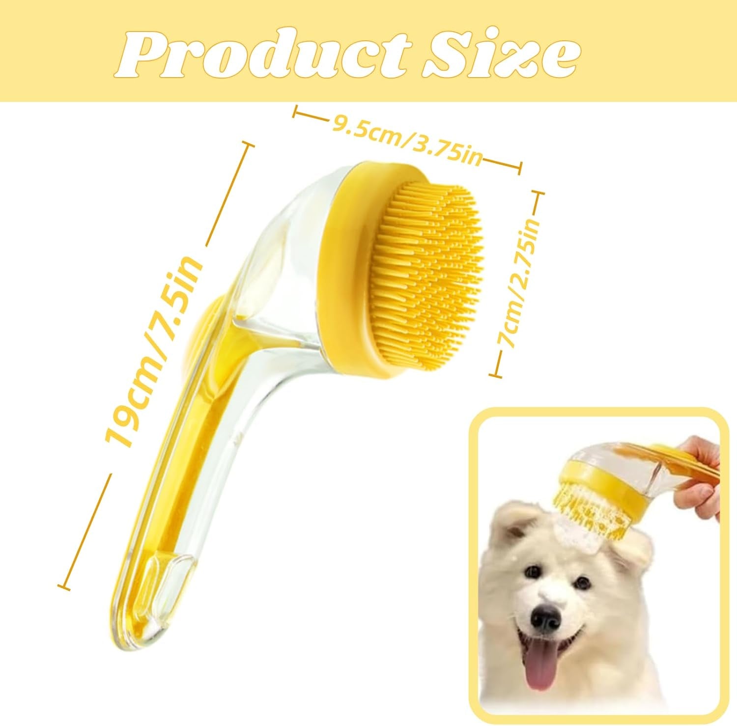 Transform Bath Time into a Spa Experience with the 2-in-1 Dog Bath Brush and Soap Dispenser - Perfect for All Breeds!